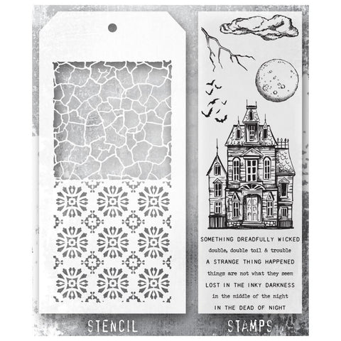 Tim Holtz Mixed-Media Stamps & Stencil Set #49