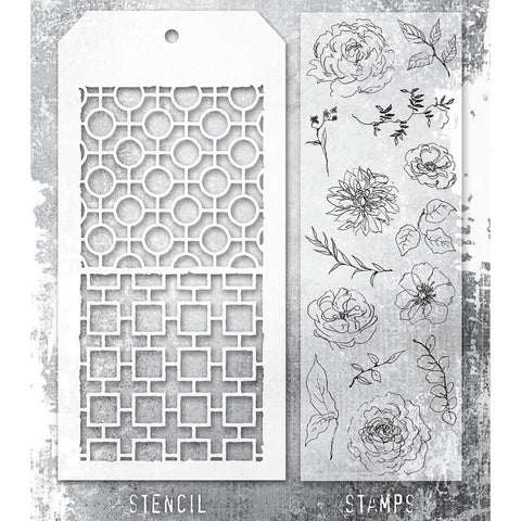 Tim Holtz Mixed-Media Stamps & Stencil Set #61