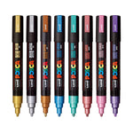 POSCA 5M Medium Bullet Tip 2.5mm Paint Marker 8/Pkg Metallic Colors