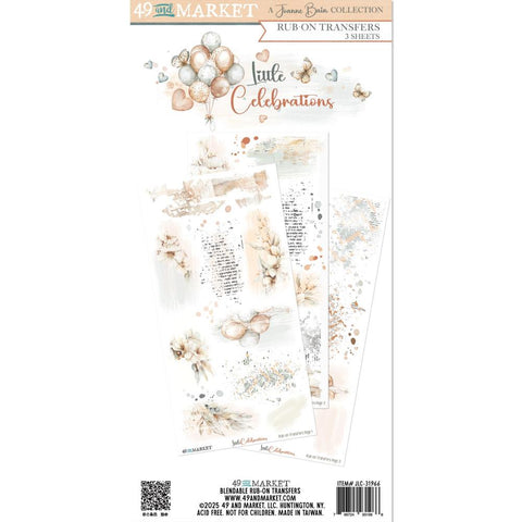 49 And Market Rub-Ons Transfer Set 6"X12" Little Celebrations