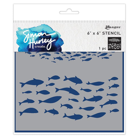 Ranger Simon Hurley create. Stencil 6"X6" Fish Frenzy