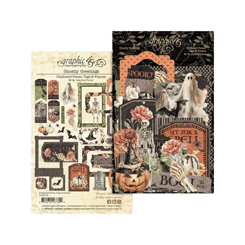 Graphic 45 Chipboard Die-Tags & Frames, Ghostly Greetings
