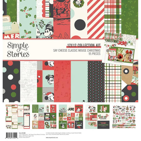 Simple Stories Collection Kit 12"X12" Say Cheese Classic Mouse Christmas