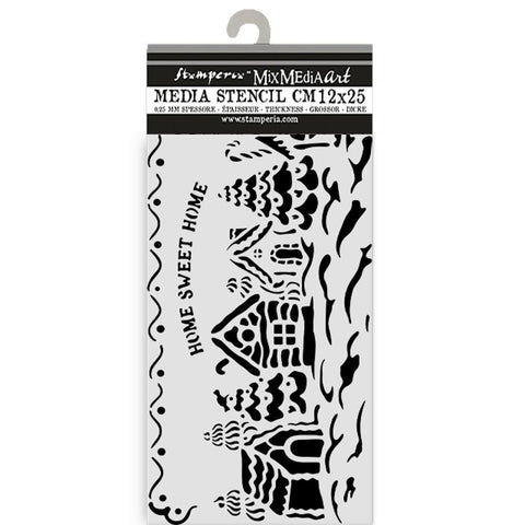 Stamperia Stencil 4.72"X9.84" Candy Christmas Village