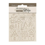 Stamperia Decorative Chips 5.5"X5.5" Candy Christmas Marzipan Houses