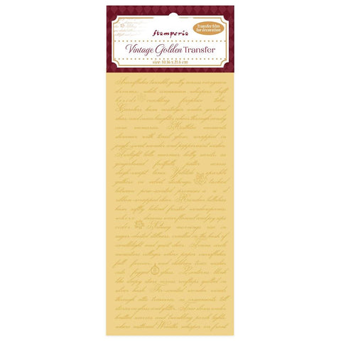 Stamperia - Vintage Golden Transfer 4"X8.5" Writing