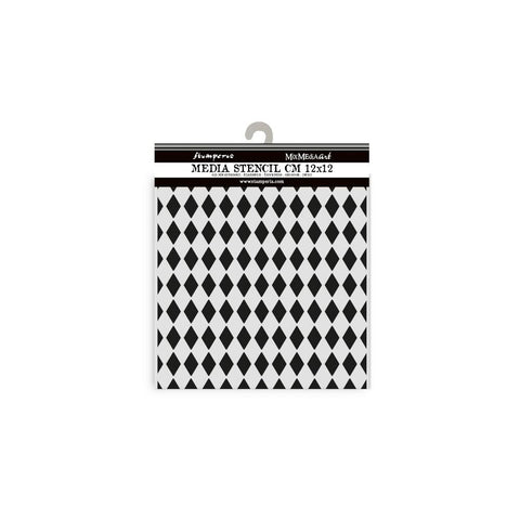 Stamperia Stencil 4.72"X4.72" Alice In Christmas Rhombus Pattern