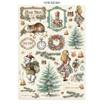 Stamperia Junk Journal Stickers, Cut-outs And Backgrounds Alice In Christmas