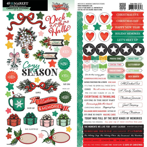 49 And Market Cardstock Stickers Mistletoe And Memories