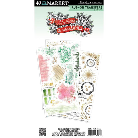 49 And Market Rub-On Transfer Set Blendable, Mistletoe And Memorie
