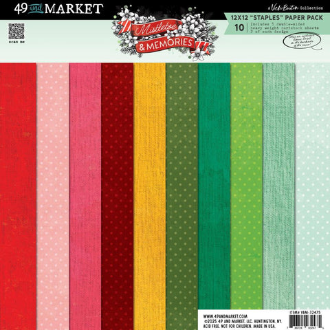 49 And Market Staples Pack 12"X12" Mistletoe And Memories
