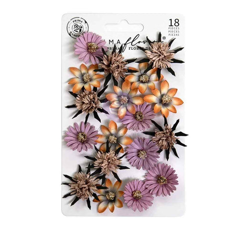 Prima Paper Flowers 18/Pkg Bewitched, Witch Hazel,