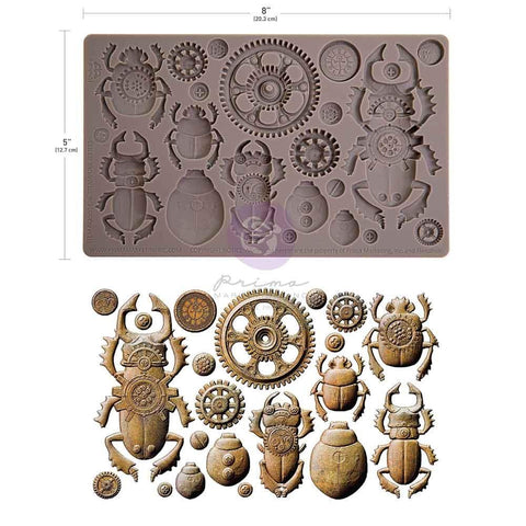Prima Finnabair Decor Moulds 5"x8" Steampunk Beetles