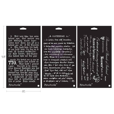 Prima Limited Edition Finnabair Stencil Set 6"x9" each Decadent Walls