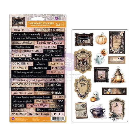 Prima Chipboard Stickers 63/Pkg Bewtiched