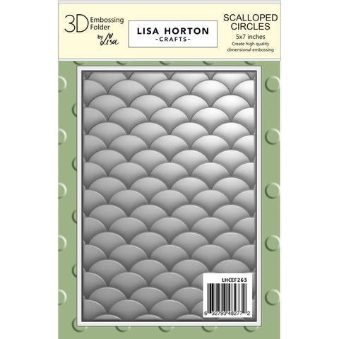 Lisa Horton Crafts 3D Embossing Folder 5"x7" Scalloped Circles