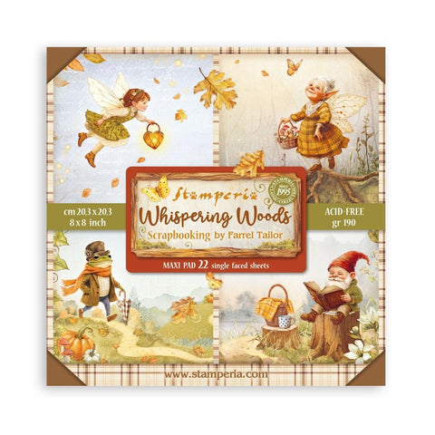 Stamperia Single-Sided Paper Pad 8"X8" 22/Pkg Whispering Woods