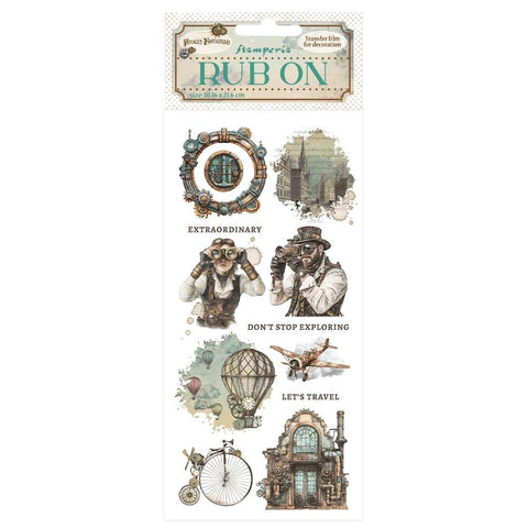 Stamperia Voyages Fantastiques Rub-On 4"X8.5" Mechanical Wonders