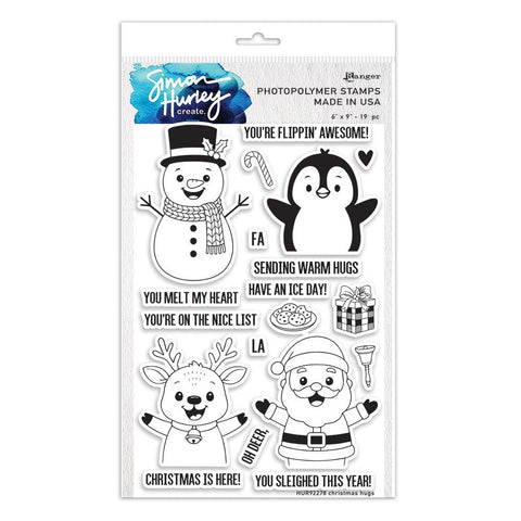 Simon Hurley Create. Clear Stamp Set 6"x9" Christmas Hugs