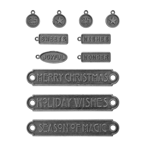 Tim Holtz Idea-Ology Christmas Word Plaques + Tags