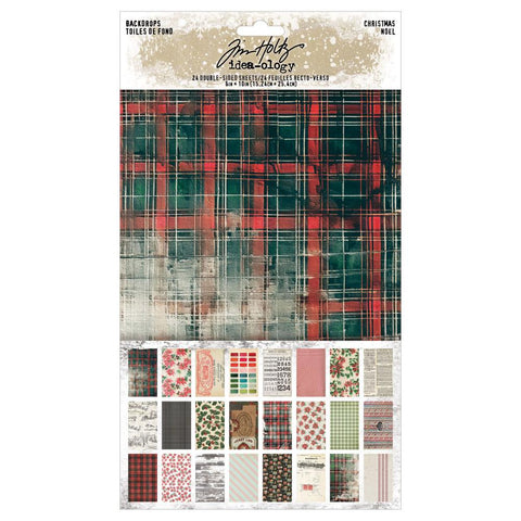 Tim Holtz Idea-Ology Backdrops Double-Sided Cardstock Christmas