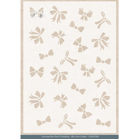 Find It Trading Card Deco Essentials Stencil Golden WhisperG olden Bows A5