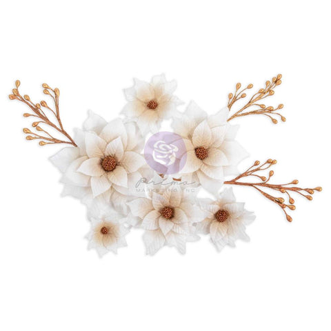 Prima Marketing Twinkle & Treats Paper Flowers 9/Pkg Twinkle Poinsettias