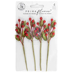 Prima Marketing Twinkle & Treats Paper Flowers 4/Pkg Christmas Berries