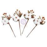Prima Marketing Twinkle & Treats Paper Flowers 4/Pkg Snowy Cotton