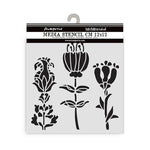 Stamperia Furry Friends Stencil Stylized Flowers
