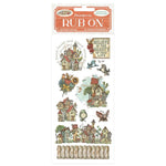 Stamperia Furry Friends Rub-On 4"X8.5" Houses