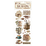 Stamperia Coffee And Chocolate Rub-On 4"X8.5" Vintage Coffee Moments
