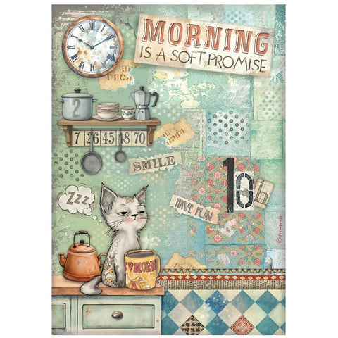 Stamperia Furry Friends Rice Paper Sheet A4 Morning Is A Soft Promise