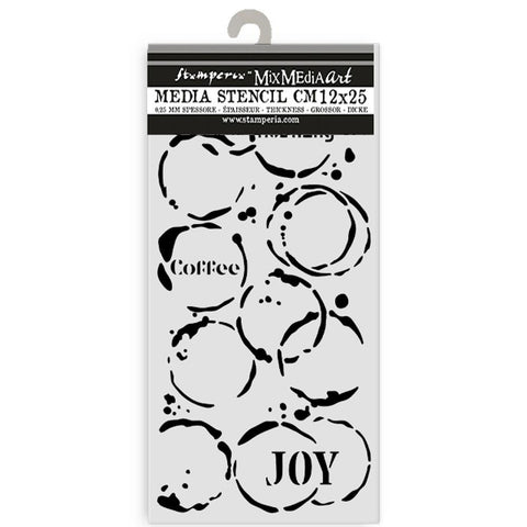 Stamperia Furry Friends Stencil Coffee Prints
