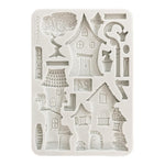 Stamperia Furry Friends Silicon Mould A5 Houses
