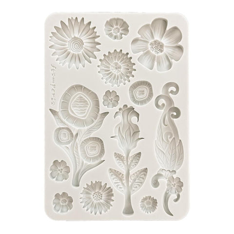 Stamperia Furry Friends Silicon Mould A5 Flowers