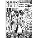 Stamperia Furry Friends Rice Paper Sheet A4 Dog Black And White