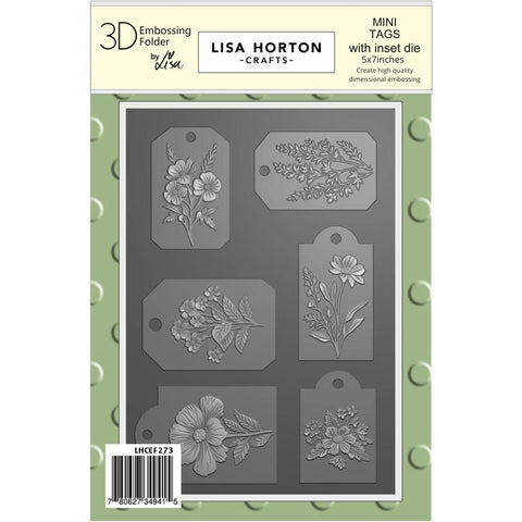 Lisa Horton Crafts Embossing Folder And Die 5"X7" Mini Tags