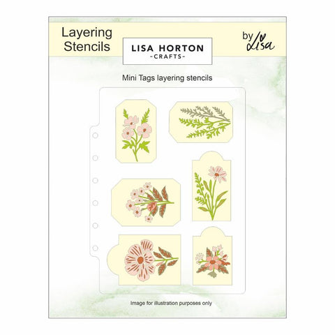 Lisa Horton Crafts Layering Stencils Mini Tags