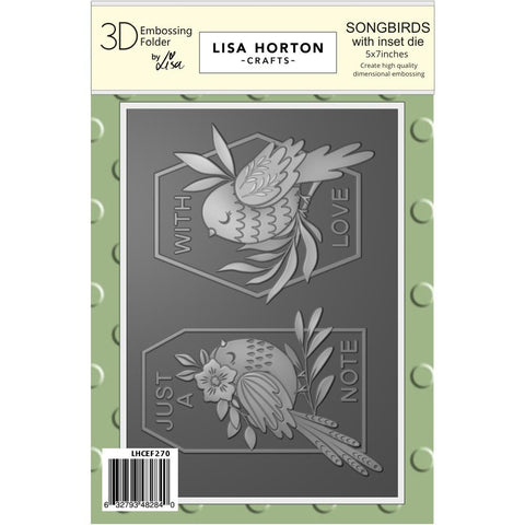 Lisa Horton Crafts Embossing Folder And Die 5"X7" Songbirds