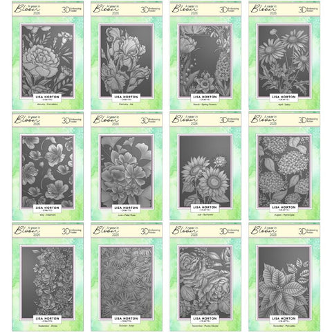 Lisa Horton Crafts Limited Edition Embossing Folders A Year In Bloom - 2026