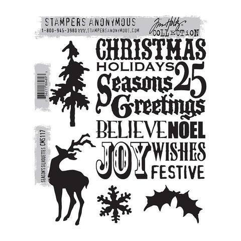 Tim Holtz Cling Stamps 7"X8.5" Seasons Silhouettes