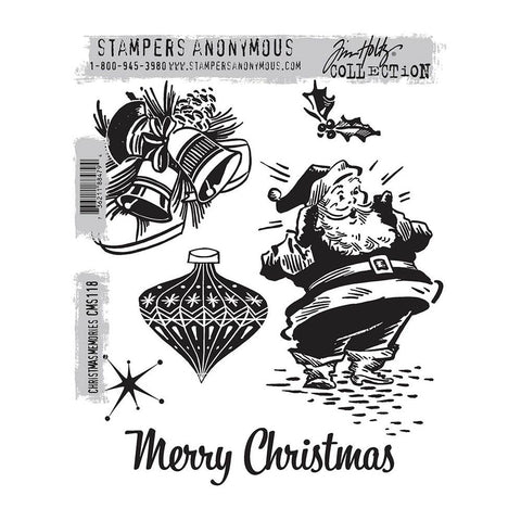 Tim Holtz Cling Stamps 7"X8.5" Christmas Memories