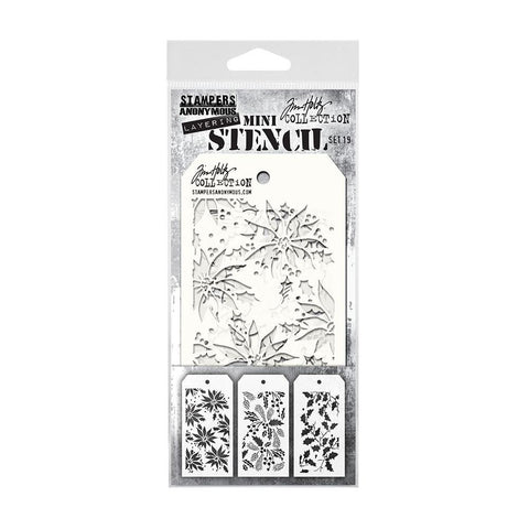 Tim Holtz Mini Layered Stencil Set 3/Pkg  Set #19