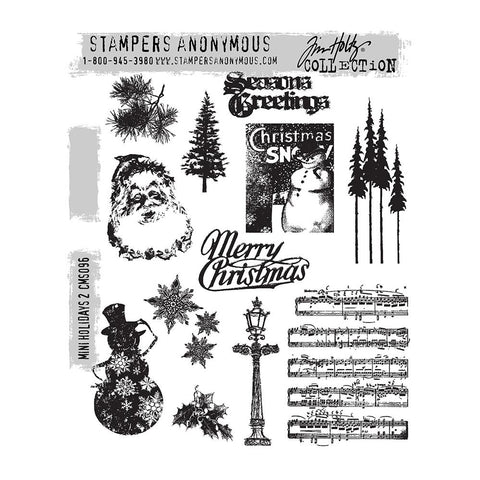 Tim Holtz Cling Stamps 7"X8.5" Mini Holidays #2