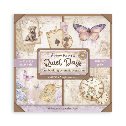 Stamperia Single-Sided Paper Pad 12"x12" 22/Pkg Quiet Days