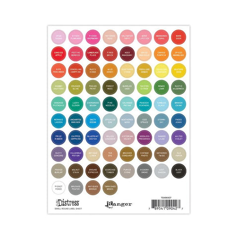 Tim Holtz Distress Small Round Label Sheets White