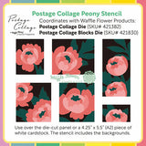Waffle Flower x Galina Filippenko Postage Collage Peony Stencil