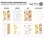 WAFFLE FLOWER X NINA YANG Round Floral Bookmark Duo Stencil