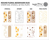 WAFFLE FLOWER X NINA YANG Round Floral Bookmark Duo Stencil